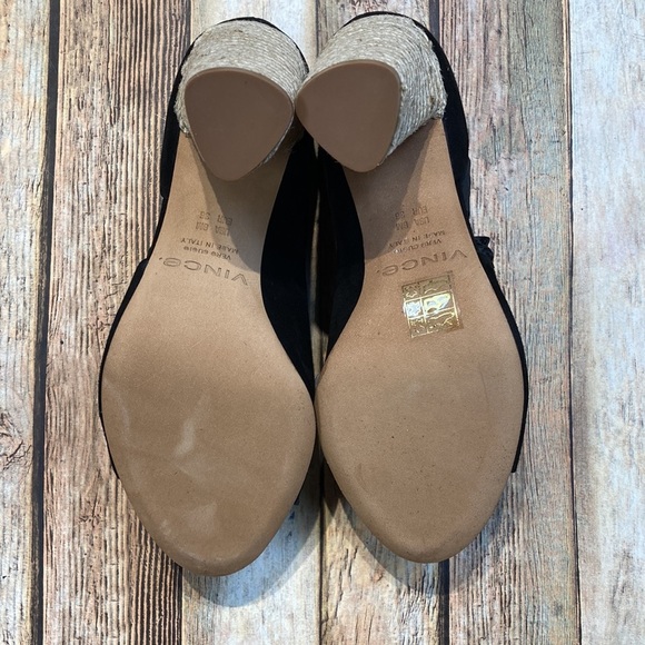 VINCE. Percey Black Suede Block Heel Size 6 - Picture 8 of 11